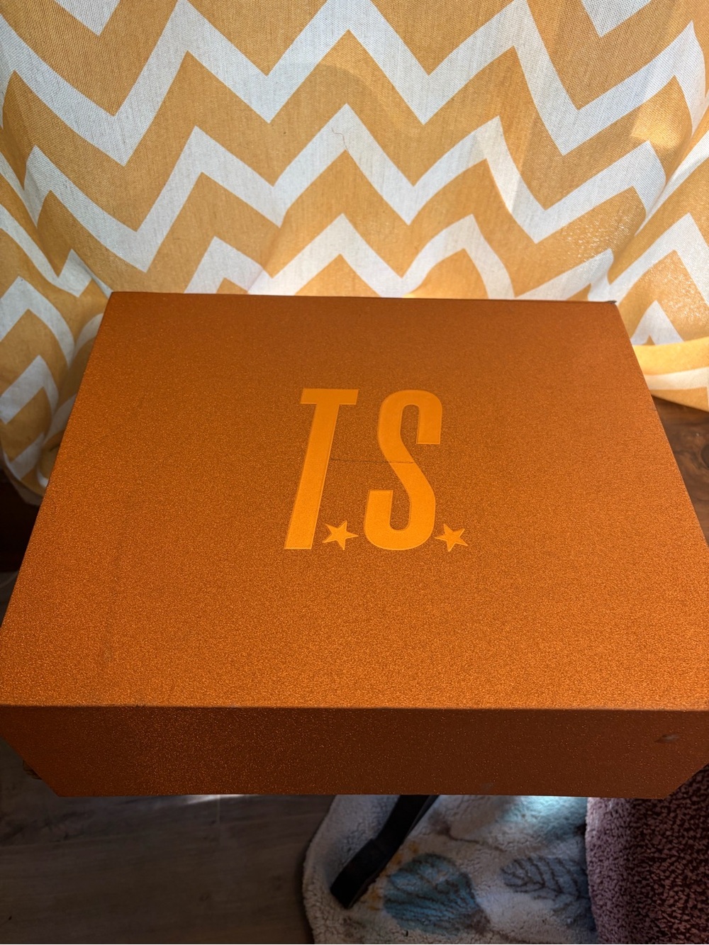 Taylor Swift Orange Glitter TS Accent Box